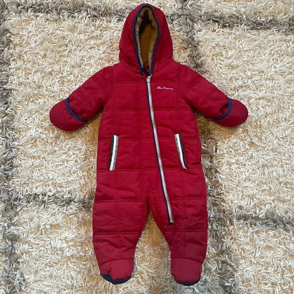 NWOT Ben Sherman Snowsuit Polar Fleece Lined w/ Sherpa Fur Hood 6-9 months